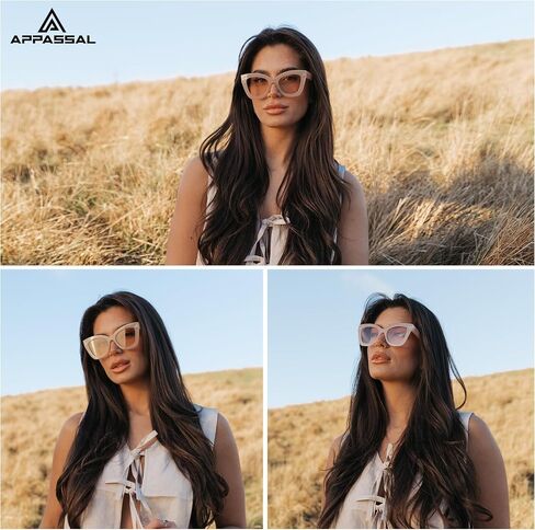 Oversized Cat Eye Sunglasses for Women Retro Square Cateye Style Sunnies AP3660 in Saudi Arabia