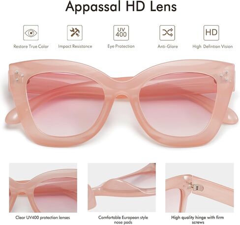 Oversized Cat Eye Sunglasses for Women Retro Square Cateye Style Sunnies AP3660 in Saudi Arabia