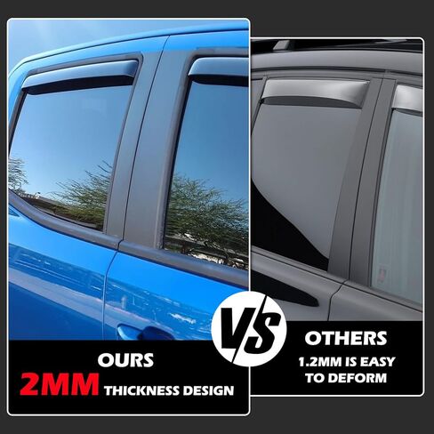 واقيات المطر داخل القناة لسيارة Chevy Colorado/GMC Canyon 2023 2024، وأقنعة تهوية الرياح، وأقنعة النوافذ الجانبية، وانحراف النوافذ المتوافقة مع ملحقات شيفروليه كولورادو/GMC Canyon in Kuwait