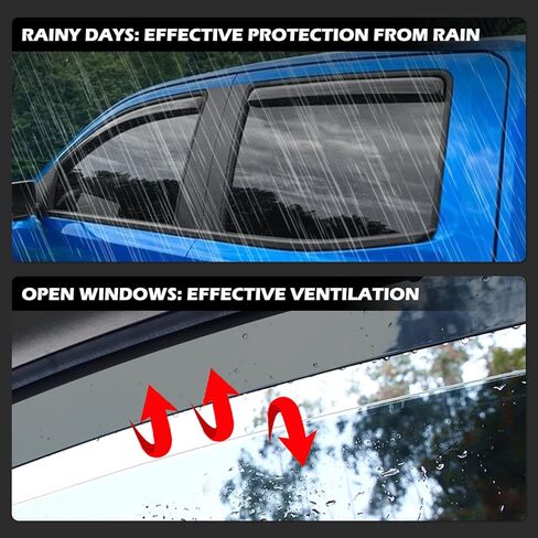 واقيات المطر داخل القناة لسيارة Chevy Colorado/GMC Canyon 2023 2024، وأقنعة تهوية الرياح، وأقنعة النوافذ الجانبية، وانحراف النوافذ المتوافقة مع ملحقات شيفروليه كولورادو/GMC Canyon in Kuwait