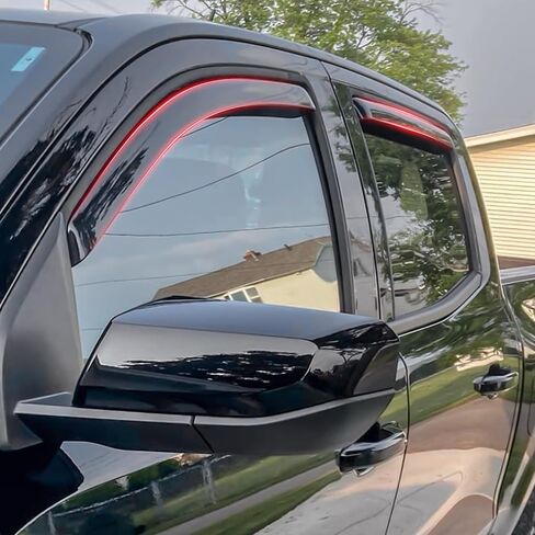 واقيات المطر داخل القناة لسيارة Chevy Colorado/GMC Canyon 2023 2024، وأقنعة تهوية الرياح، وأقنعة النوافذ الجانبية، وانحراف النوافذ المتوافقة مع ملحقات شيفروليه كولورادو/GMC Canyon in Kuwait