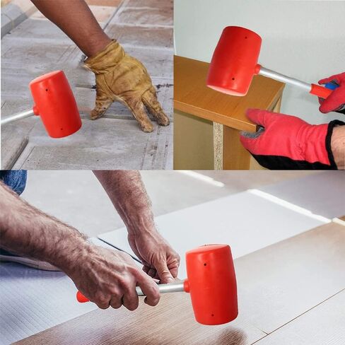 Utoolmart Red Rubber Hammer, 26 Ounce, Soft-Face Hammer, Anti-Slip Stainless Steel Tube, Rubber Handle Rubber Head Mallet Grip for All Jobs DIY Hand Tool in Saudi Arabia