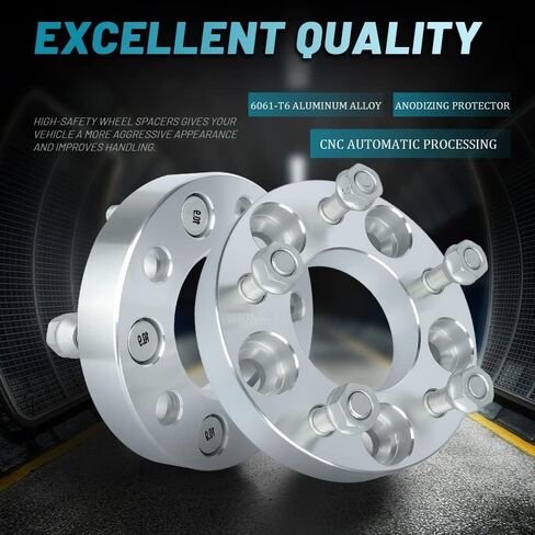 IRONTEK Wheel Spacers 5x114.3mm 1in (73mm Hub Bore, 12x1.5 Studs) 5x4.5 to 5x4.5 Wheel Spacers Adapter 25mm FITS Acura RSX NSX CL TSX TL RL for Toyota Rav4 for Chrysler 300M for Hyundai Tiburon 2PCS in Saudi Arabia