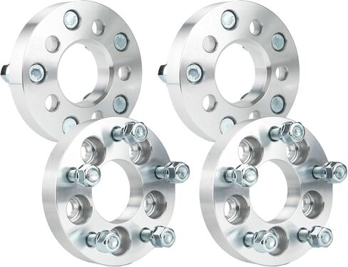 Torchbeam 4Pcs 5x4 to 5x4.5 Wheel Spacers 5x101.6 to 5x114.3, M12x1.5 Wheel Stud, 1" 25.4 mm Thickness, 64.1 Hub Centric | Wheel Adapters in Saudi Arabia
