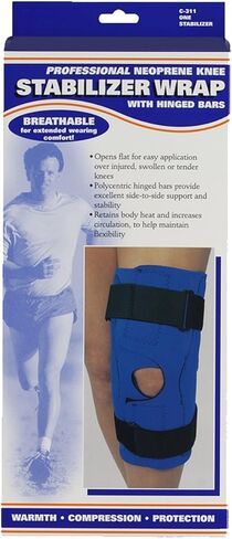OTC Knee Stabilizer Wrap, Hinged Bars, Neoprene, Black, X-Large in Saudi Arabia