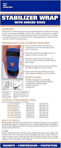 OTC Knee Stabilizer Wrap, Hinged Bars, Neoprene, Black, X-Large in Saudi Arabia
