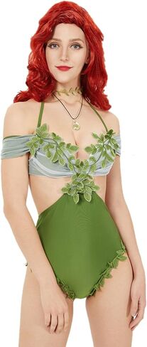 haikyuu Women One Piece Swimsuit Hollow Backless Bathing Suit Leaf Decorated Tummy Control Swimwear in Saudi Arabia