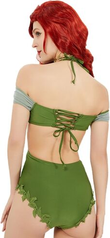 haikyuu Women One Piece Swimsuit Hollow Backless Bathing Suit Leaf Decorated Tummy Control Swimwear in Saudi Arabia