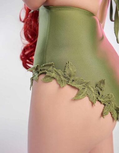 haikyuu Women One Piece Swimsuit Hollow Backless Bathing Suit Leaf Decorated Tummy Control Swimwear in Saudi Arabia