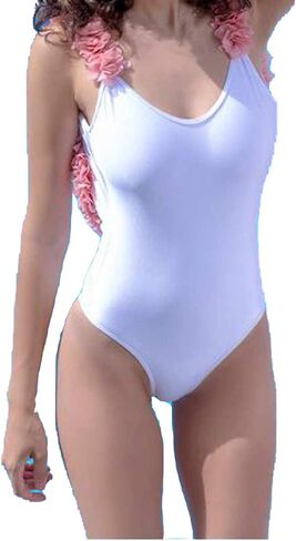 Pink Flowers Backless One Piece Swimsuit for Girls U Shape Open Back Jumpsuit in Saudi Arabia