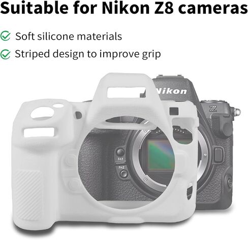 حافظة لهاتف Nikon Z 8، حافظة كاميرا فيديو Z8 واقية للحمل، مضادة للخدش، غطاء حماية من السيليكون الناعم لكاميرا Nikon Z8 عديمة المرآة، أبيض in Saudi Arabia