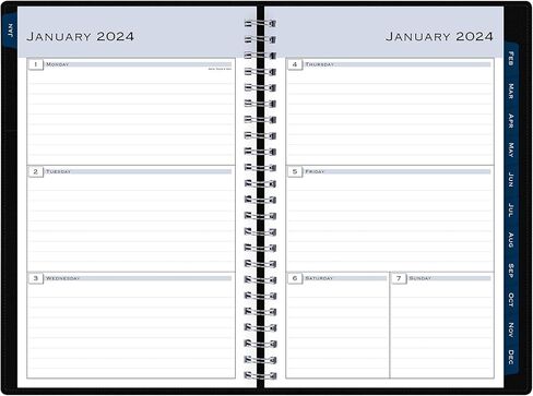 2024 Blue Sky™ Passages Weekly/Monthly Refillable Planning Calendar, 5" x 8", Charcoal Gray, January to December 2024, 143976 in Saudi Arabia