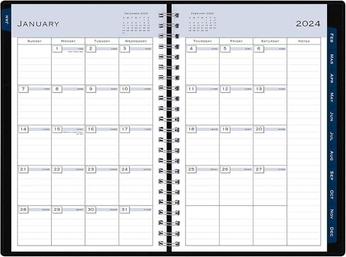 2024 Blue Sky™ Passages Weekly/Monthly Refillable Planning Calendar, 5" x 8", Charcoal Gray, January to December 2024, 143976 in Saudi Arabia