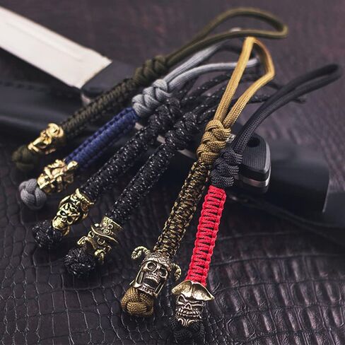 TECEUM Paracord Beads – Characters Warrior, Skulls & Animals – 1 pcs – Unique Handmade Golden Charm for Jewelry Making and Crafting – Antique Brass Metal Charms in Kuwait