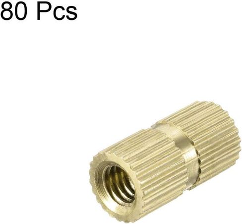 صواميل إدراج مخرشة من uxcell - 80 قطعة M3 × 3 مم طول × 5 مم OD أنثى خيط نحاسي ملولب إدراج صامولة تضمين للطابعة ثلاثية الأبعاد in Saudi Arabia