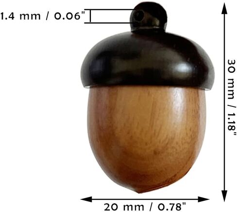 5 قطعة من دلايات البلوط الخشبية القابلة للفصل دلايات البلوط الخشبية لصنع المجوهرات قلادة سلسلة المفاتيح مشغولات يدوية الصنع in Kuwait