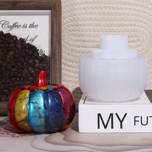 صندوق تخزين اليقطين قالب راتنج السيليكون مع أغطية على شكل جرة زجاجة على شكل يقطين، قوالب صب سيليكون إيبوكسي للمجوهرات والحلي وحامل حاوية الحلي، صناعة يدوية ثلاثية الأبعاد in Kuwait