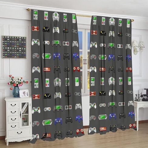 ستائر ألعاب ثلاثية الأبعاد فوز لعب لعبة فيديو للأولاد الرجال ديكور غرفة نوم الألعاب نافذة الستائر 21 واط × 45 لتر بوصة × 2 لوحات in Kuwait