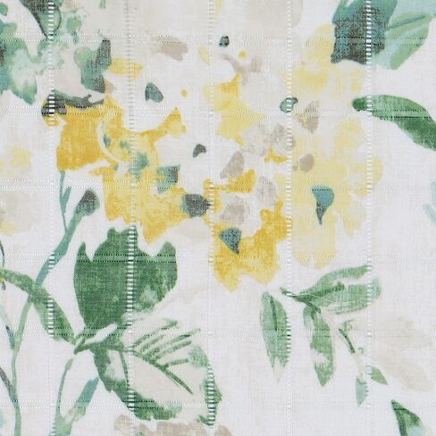 Waverly Blushing Bloom Floral Sheer Rod Pocket Window Curtain for Living Room (1 Panel), 50 in x 84 in, Chamomile in Kuwait