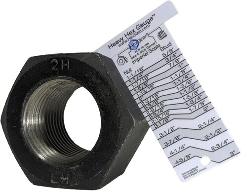 10 Pack HexSizer Heavy Hex Gauge - Inch to 4-5/8" Metric to 120mm, Plastic, Protective Vinyl Sleeve - (Gray on White) in Saudi Arabia