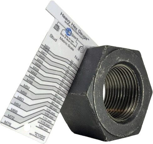 10 Pack HexSizer Heavy Hex Gauge - Inch to 4-5/8" Metric to 120mm, Plastic, Protective Vinyl Sleeve - (Gray on White) in Saudi Arabia