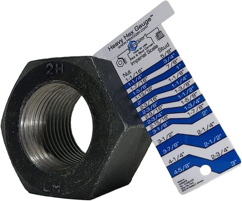 10 Pack HexSizer Heavy Hex Gauge - Inch to 4-5/8" Metric to 120mm, Plastic, Protective Vinyl Sleeve - (Gray on White) in Saudi Arabia