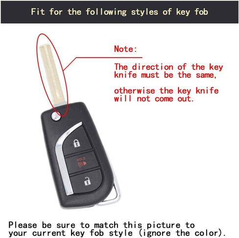 TANGSEN Flip Key Fob Case Compatible with Scion IM TC XB Toyota C-HR Corolla IM 3 Button Keyless Entry Remote Personalized Protective Cover Plastic Carbon Fiber Pattern Red Silicone in Kuwait