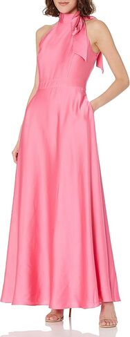 فستان Tahari ASL نسائي بدون أكمام برقبة وهمية وفيونكة جانبية من الساتان in Kuwait