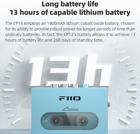 FiiO CP13 Portable Cassette Tape Player with 3.5mm Earphone Jack, Ultra-Low Wow&Flutter, Powered by Type-C or Lithium Battery (Transparent) in Saudi Arabia