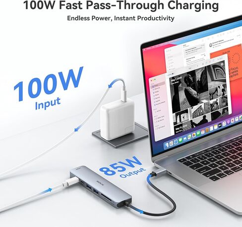 MOKiN 10 جيجابت في الثانية USB C Hub Ethernet، محول USB C 7 في 1 لجهاز MacBook Pro/Air مع 4K@60HZ HDMI، 3*USB-C بيانات 10 جيجابت في الثانية، RJ45، USB 2.0، 100W PD، USB C Dongle لجهاز MacBook Pro/Air/Dell /إتش بي/ثينك باد/لينوفو. in Kuwait