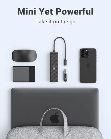 MOKiN 10Gbps USB C Hub Ethernet, 7 in 1 USB C Adapter for MacBook Pro/Air with 4K@60HZ HDMI, 3*USB-C 10Gbps Data, RJ45, USB 2.0, 100W PD, USB C Dongle for MacBook Pro/Air/Dell/HP/Thinkpad/Lenovo. in Saudi Arabia
