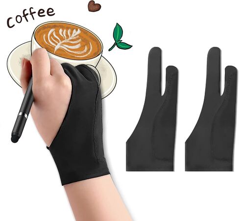 Palm Rejection Gloves with Two Fingers for Paper Sketching, iPad, Graphics Drawing Tablet, Suitable for Left and Right Hand (Small) in Kuwait