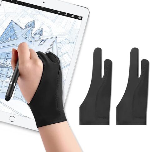 Palm Rejection Gloves with Two Fingers for Paper Sketching, iPad, Graphics Drawing Tablet, Suitable for Left and Right Hand (Small) in Saudi Arabia