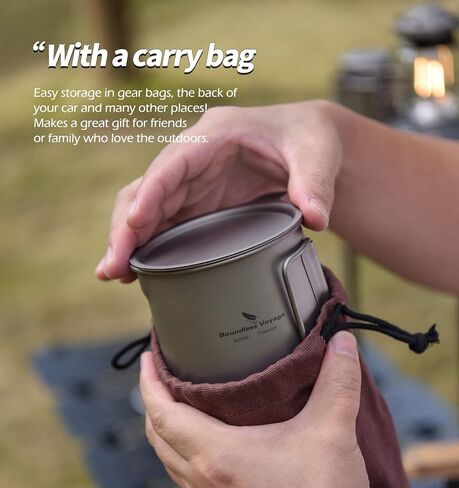 Boundless Voyage Titanium 500ml Mug with Lid and Strainer Filter Ultralight Tea Cup with Partable Foldable Handles for Outdoor Camping Hiking Backpacking (500ml Cup) in Saudi Arabia