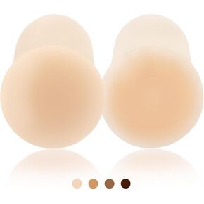 Niidor Nipple Pasties For Women, Invisible Nipple Covers Stickers With Lift, Silicone Breast Lift Sticky Bra For Dress Creme 10CM/3.94INCH Diameter in Kuwait