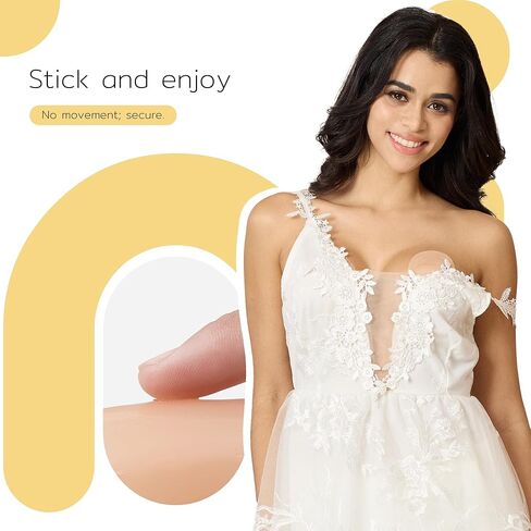 Niidor Nipple Pasties For Women, Invisible Nipple Covers Stickers With Lift, Silicone Breast Lift Sticky Bra For Dress Creme 10CM/3.94INCH Diameter in Kuwait