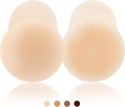 Niidor Nipple Pasties For Women, Invisible Nipple Covers Stickers With Lift, Silicone Breast Lift Sticky Bra For Dress Creme 10CM/3.94INCH Diameter in Kuwait