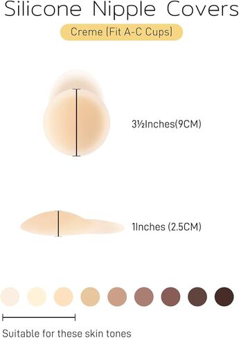 Niidor Nipple Pasties For Women, Invisible Nipple Covers Stickers With Lift, Silicone Breast Lift Sticky Bra For Dress Creme 10CM/3.94INCH Diameter in Kuwait