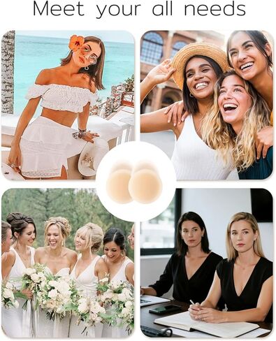 Niidor Nipple Pasties For Women, Invisible Nipple Covers Stickers With Lift, Silicone Breast Lift Sticky Bra For Dress Creme 10CM/3.94INCH Diameter in Kuwait