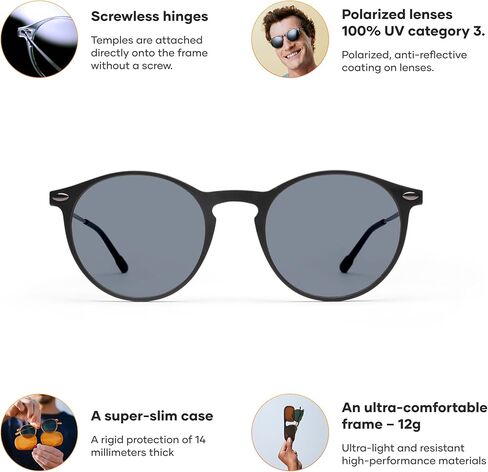 نظارات NOOZ الشمسية المستقطبة للرجال والنساء - حماية 100% من الأشعة فوق البنفسجية - مع حقيبة صغيرة - مجموعة CRUZ in Kuwait