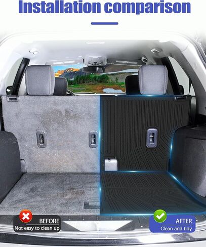 Cargo Liners Backrest Mat for Chevy Equinox & GMC Terrain Accessories 2018-2024 with Hook&Loop Rear Trunk Mat Rear Seat Back Cover Protector All Weather Anti-Slip Split Dog Liner in Saudi Arabia