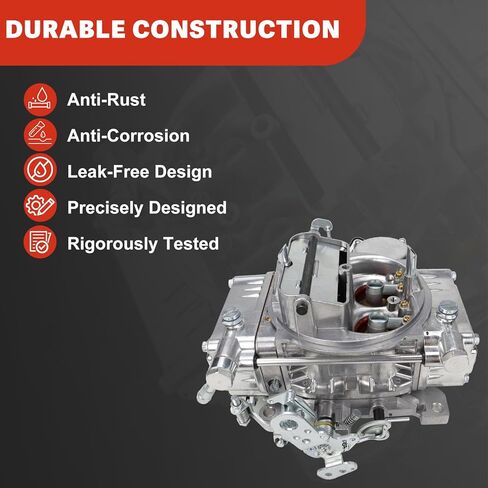 USTAR Carburetor Compatible with Holley Quick Fuel Brawler Diecast Carburetor Secondary Electric Choke 4150 Model 650 CFM 4 Barrel Square Bore Flange Replaces# BR-67255 in Kuwait