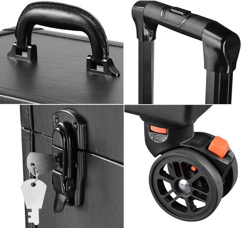 BYOOTIQUE Clipper Trimmer Portable Mobile Barber Station Tool Box Rolling Makeup Hair Salon Stylist Train Case Key in Saudi Arabia