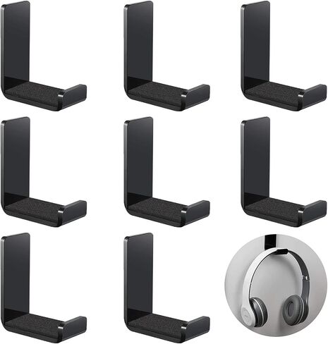 Weewooday 8 Headphone Hanger Headphone Holder Wall Headphone Hook Desk Bulk Adhesive Headset Wall Mount Headphone Stand for General Purpose Game Headphones in Kuwait