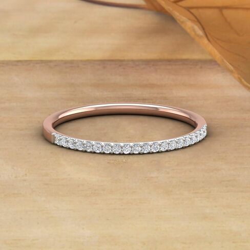 1/10 Carat (ctw) 10K Gold Natural Round Diamond Ladies Wedding Anniversary Stackable Ring in Kuwait