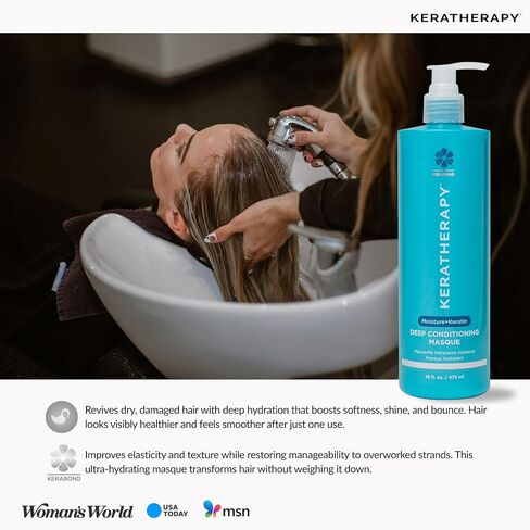 KERATHERAPY Keratin Infused Deep Conditioning Masque, 16.9 fl. oz., 500 ml - Moisturizing Hair Deep Conditioning Treatment with Kerabond, Jojoba Oil, Nettle Root Extract, Wheat Oil, & Persian Walnut in Kuwait