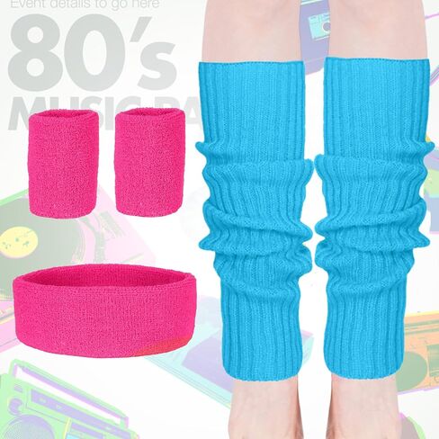 CICOCI 80s الزي للنساء ملابس تجريب زي مع 80s اكسسوارات مجموعة الرجعية تدفئة الساق الطرف عقال in Saudi Arabia