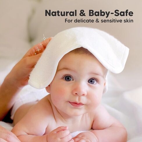 6-Pack Organic Baby Washcloths – Soft Bamboo Washcloth, Baby Wash Cloths, Baby Wash Cloth for Newborn, Kids, Baby Towels, Baby Bath Essentials, Face Towel, Face Cloths for Washing Face (White) in Kuwait