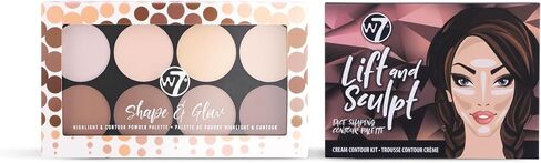 W7 Lift & Sculpt Cream Contour Kit - Concealing, Highlighting & Contouring Makeup Palette - Step-by-Step Instructions Included in Kuwait