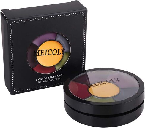 MEICOLY SFX Makeup Kit Scars Wax,Fake Blood Spray(2.1Oz) Halloween Special Effects Wound Wax(1.67Oz) with Spatula,Stipple Sponge,Coagulated Blood Gel(1.06Oz),5ml Castor Sealer,Scary Clown Makeup 01 in Saudi Arabia